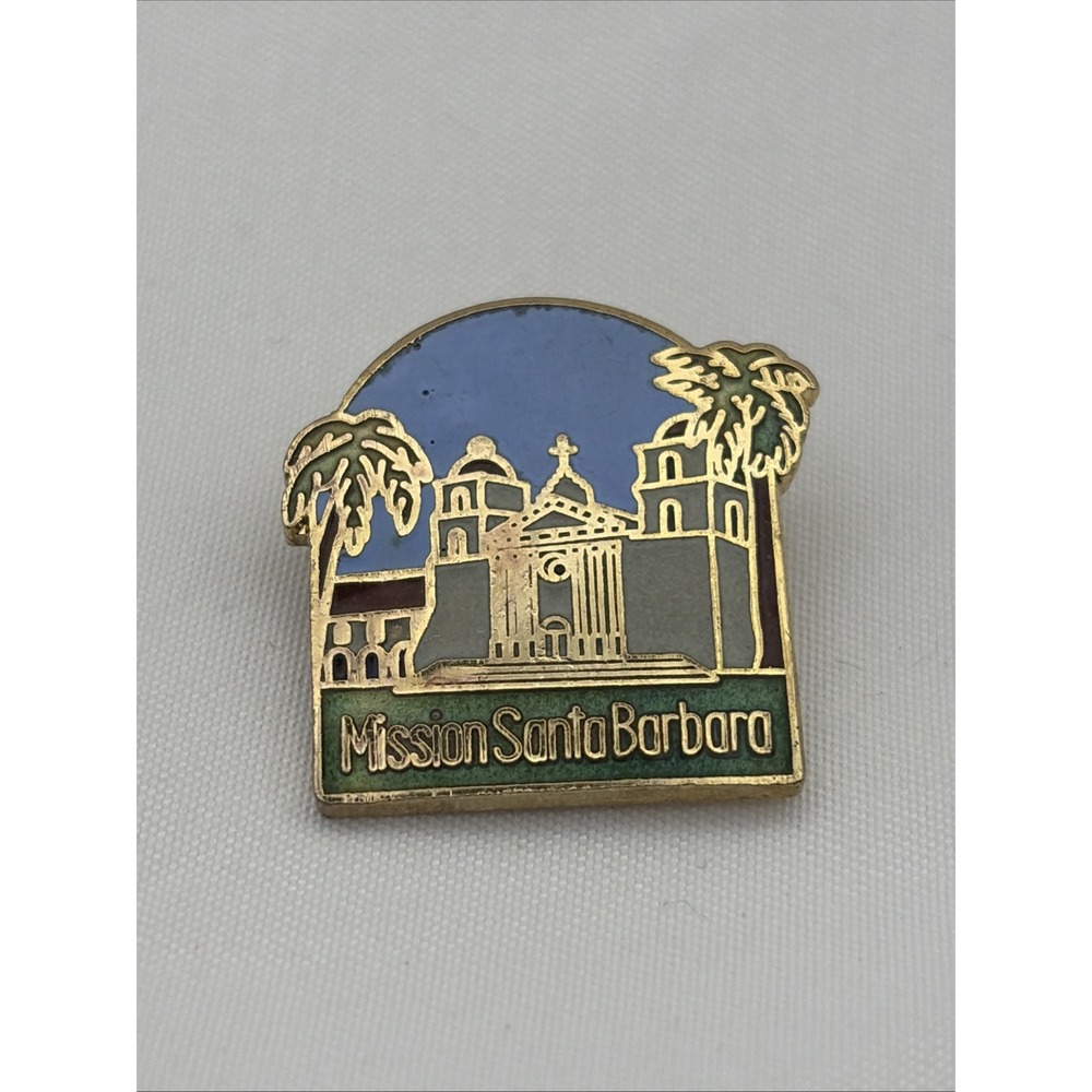 Mission Santa Barbara California Spanish Franciscan Lapel Hat Pin